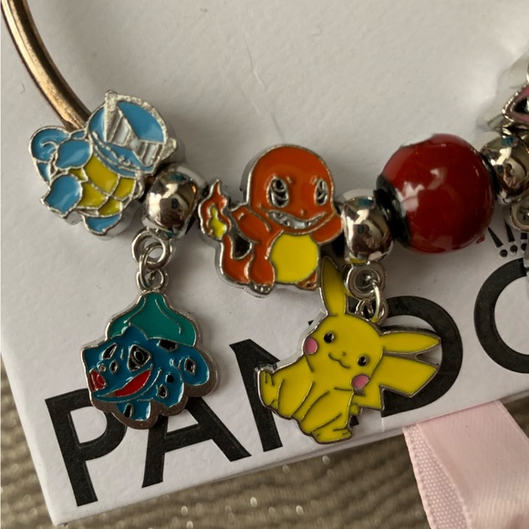 Pandora Rose Gold Clasp Bangle Bracelet w/ New 9 Pokemon Themed Charms - Picture 5 of 12